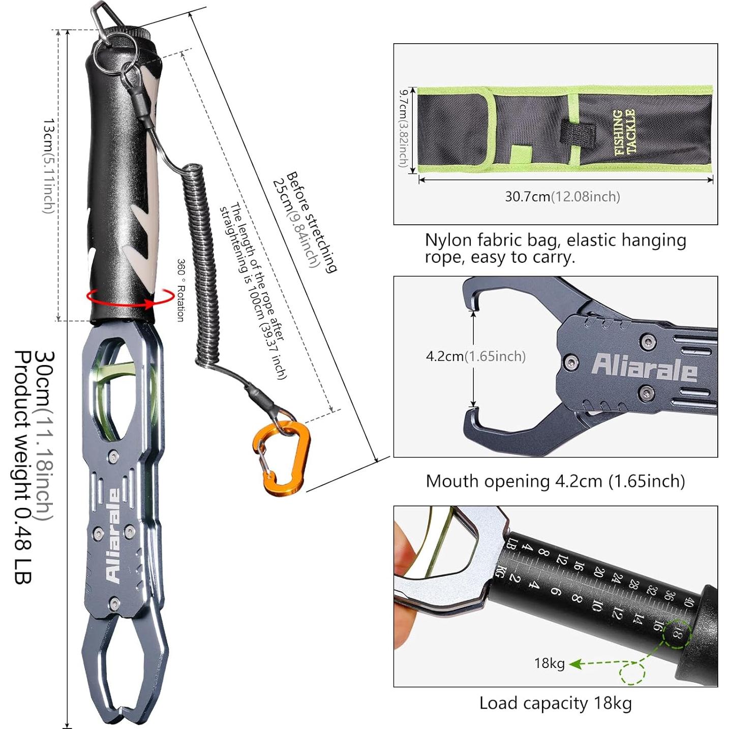 Agarrador de Labios de Pescado Aliarale 18 kg 360° Rotación