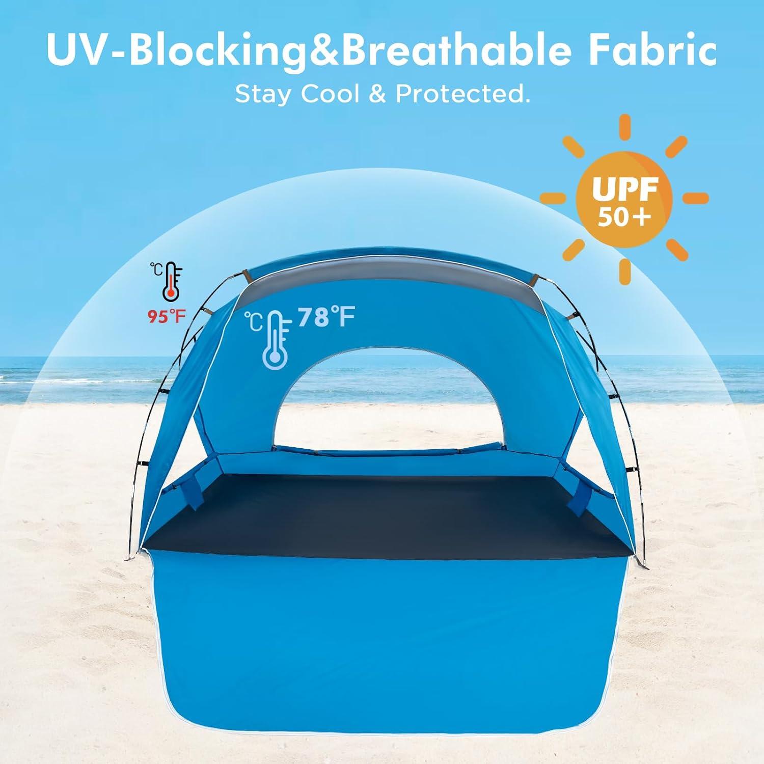 Tienda de Playa Etto Compacta para 1-2 Personas UV UPF 50+