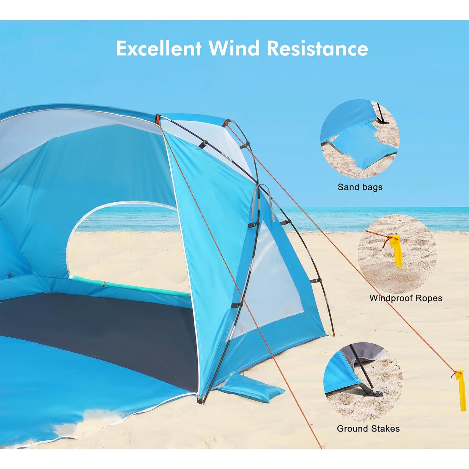 Tienda de Playa Etto Compacta para 1-2 Personas UV UPF 50+