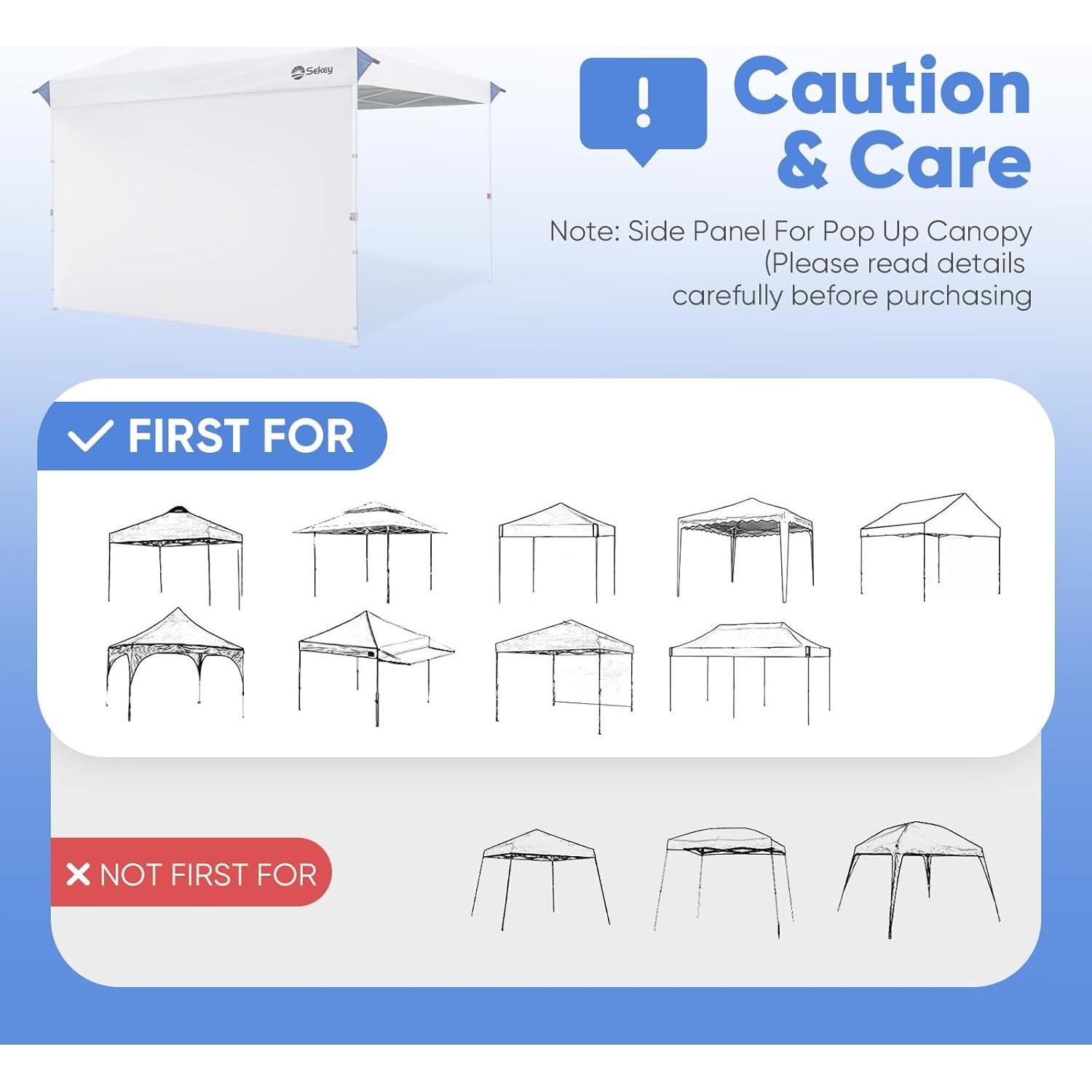 Pared Lateral Impermeable Sekey 3.05x1.98m para Carpa