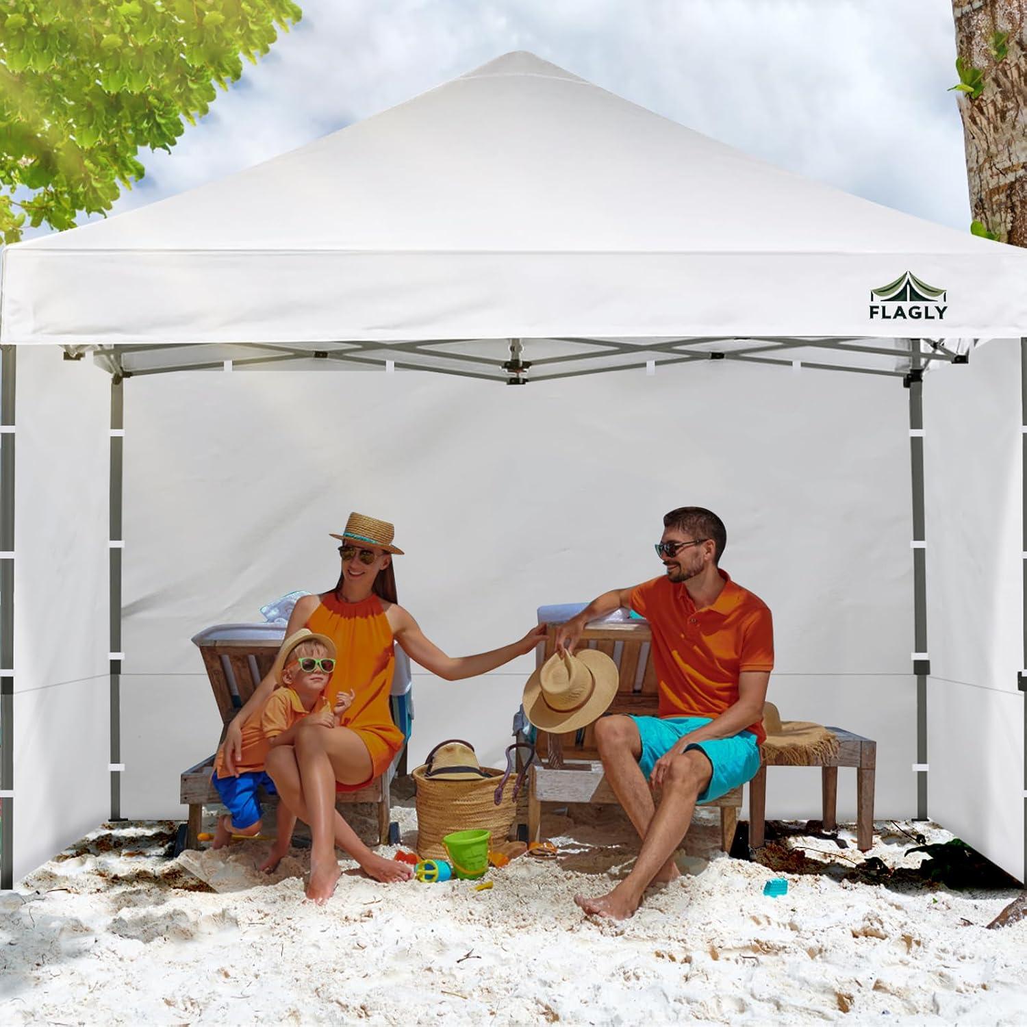 Paredes Laterales Impermeables FLAGLY 10x10ft Caqui 3 Pcs