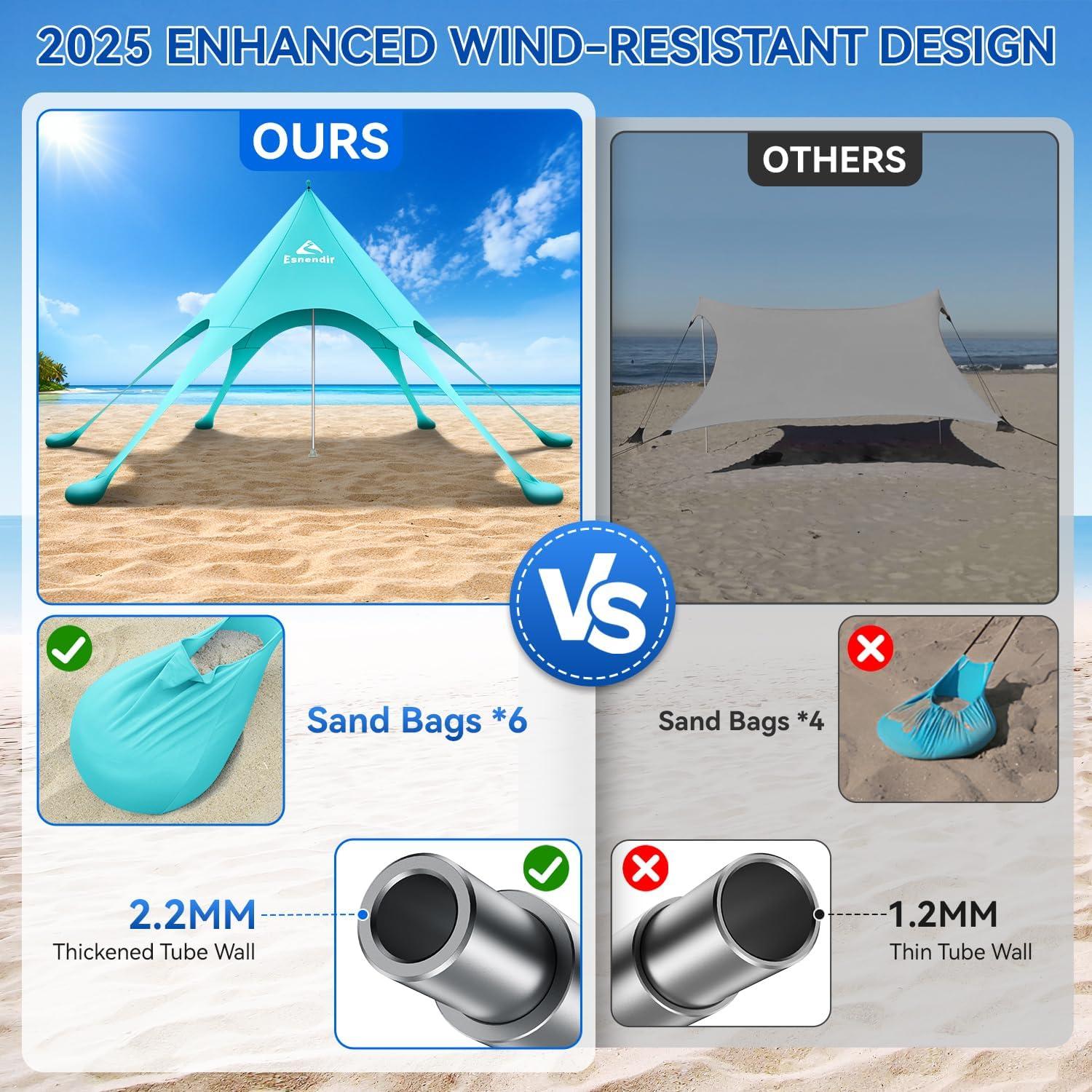 Tienda de Playa Esnendir 3.66x3.66m con Protección UV UPF 80+