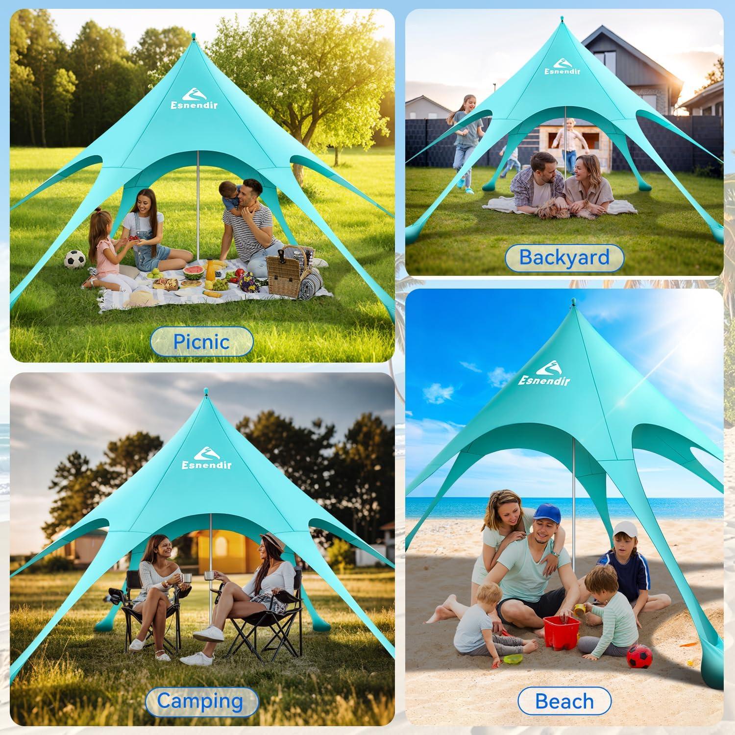 Tienda de Playa Esnendir 3.66x3.66m con Protección UV UPF 80+