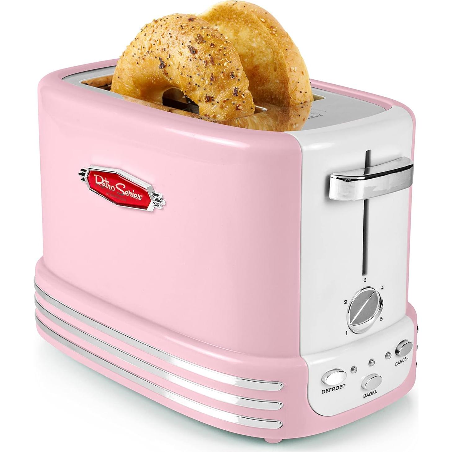 Horno Microondas Retro Nostalgia 19.8L 700W + Tostadora Rosa