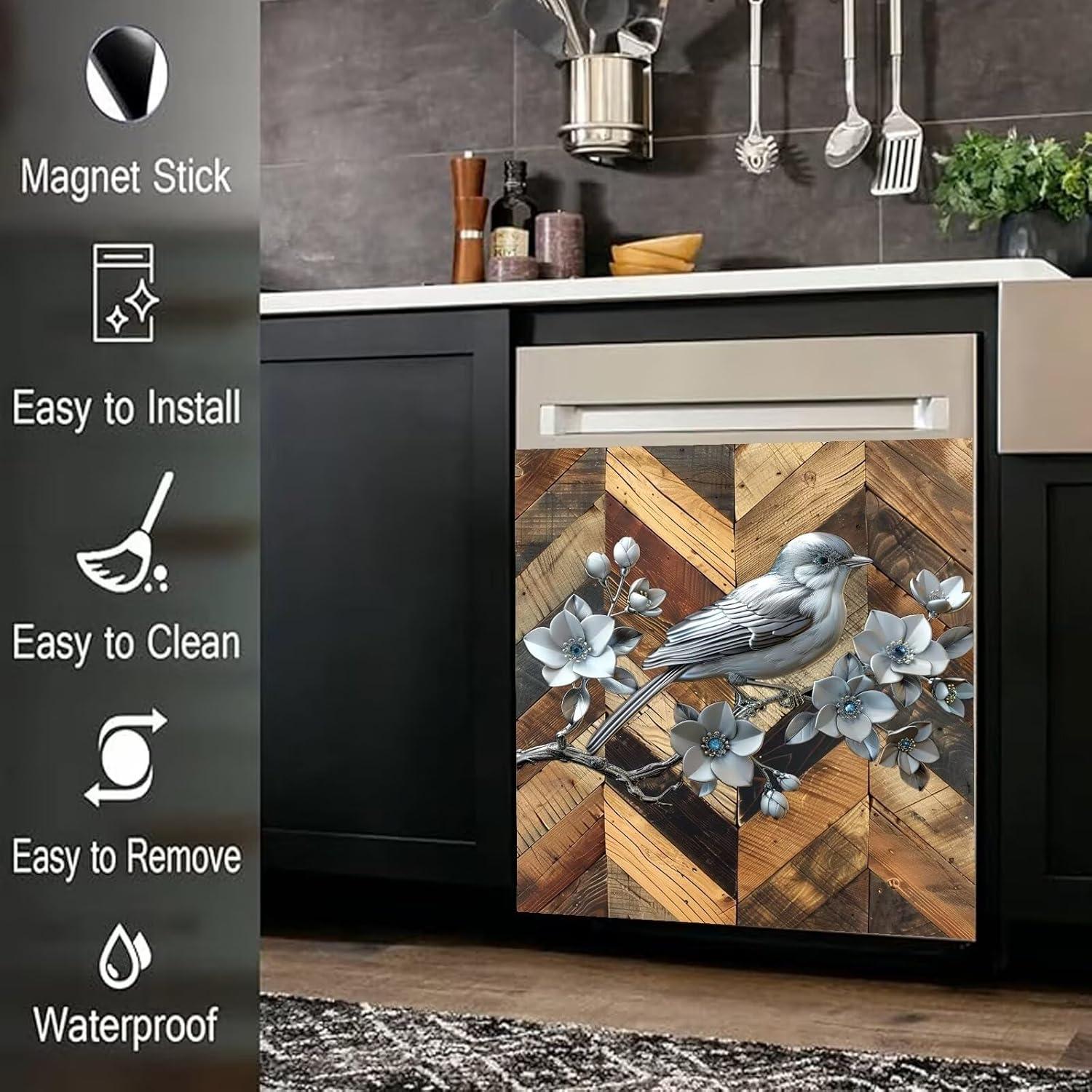 Cubierta Magnética para Lavavajillas Genérico 58.5x66 cm Flores