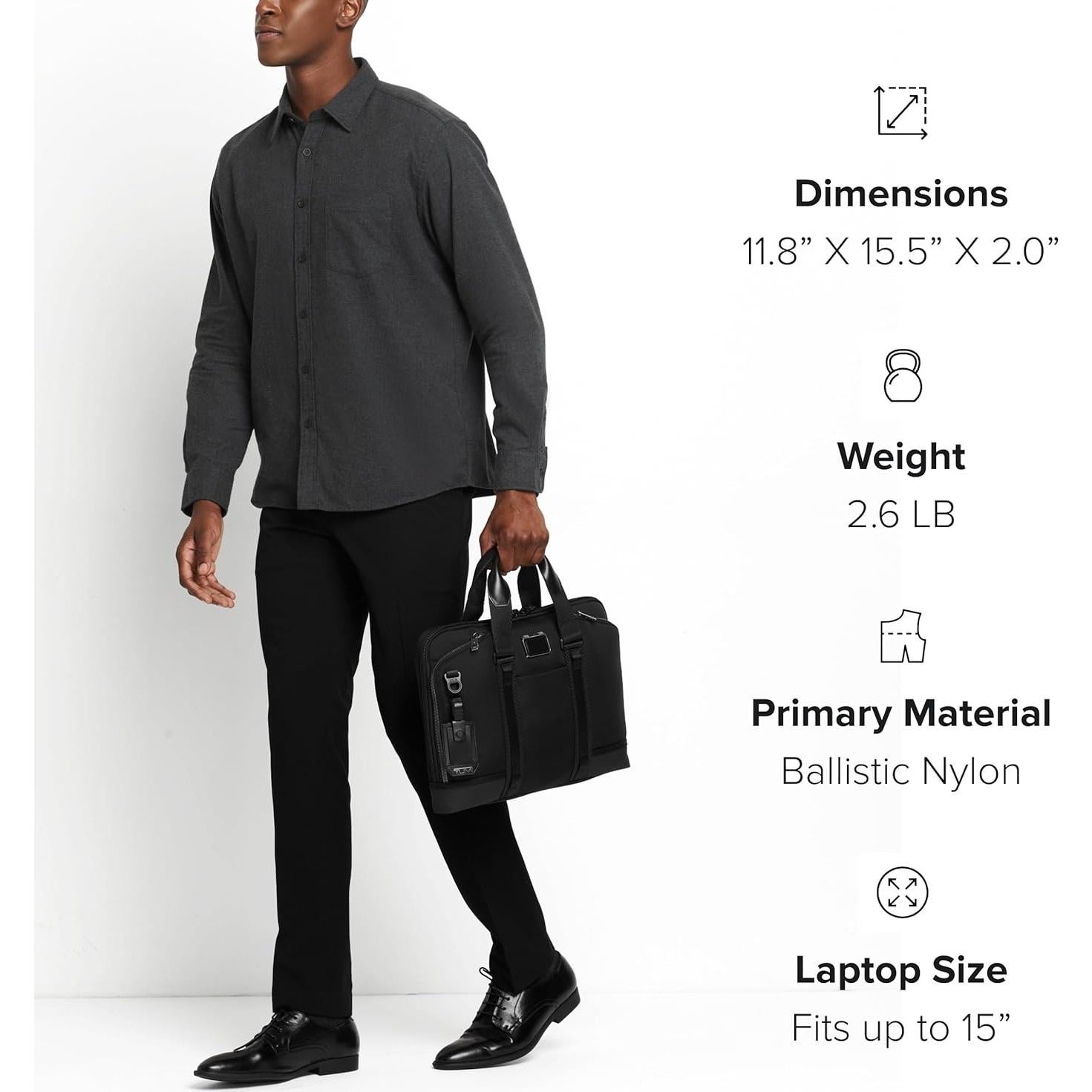 Maletín TUMI Alpha Bravo Academy para Laptop 38 cm Negro