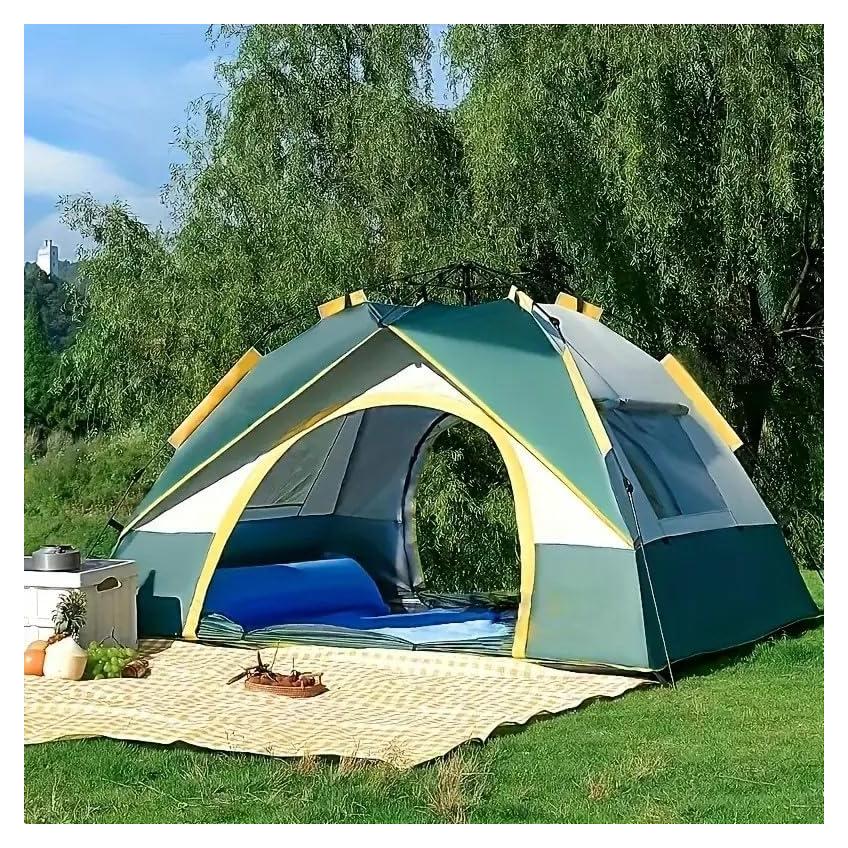 Carpa de Camping Bellgyfied 4 Personas Verde 150x200 cm