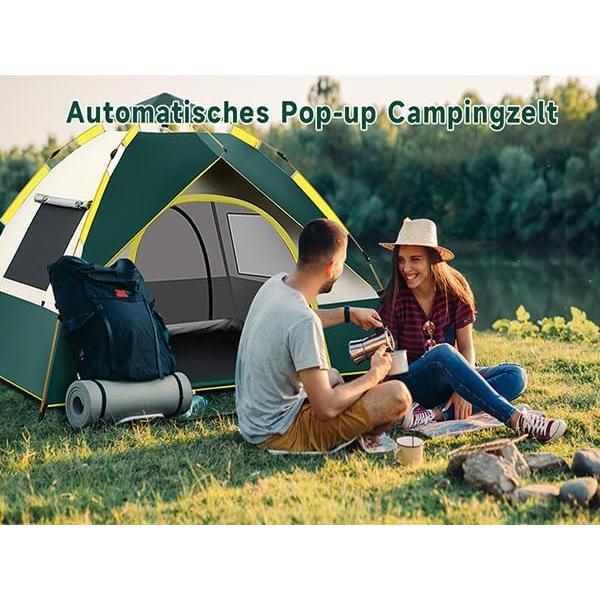 Carpa de Camping Bellgyfied 4 Personas Verde 150x200 cm