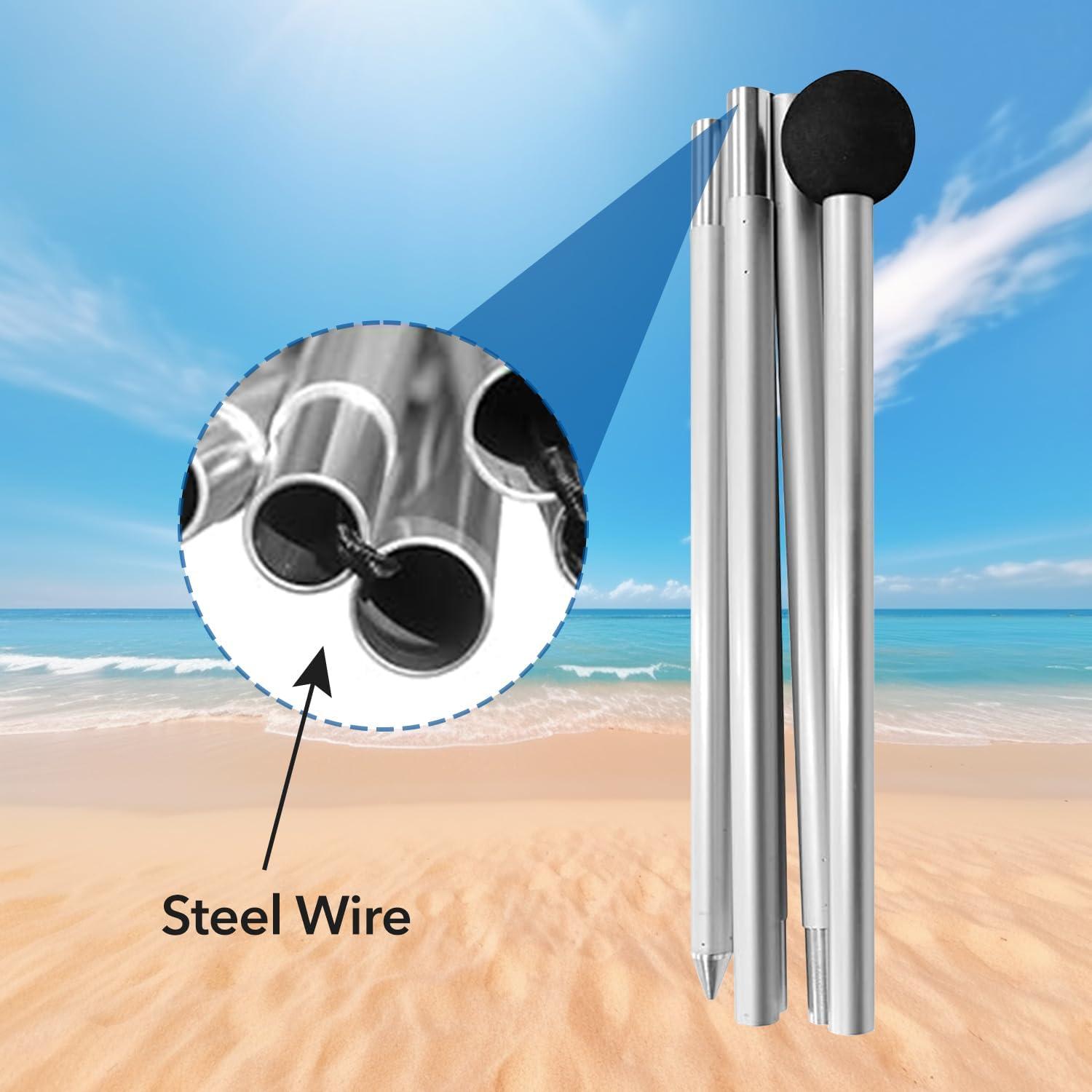 Toldo de Playa Koaizhsen 2.3x2.3m con Manta y UPF50+