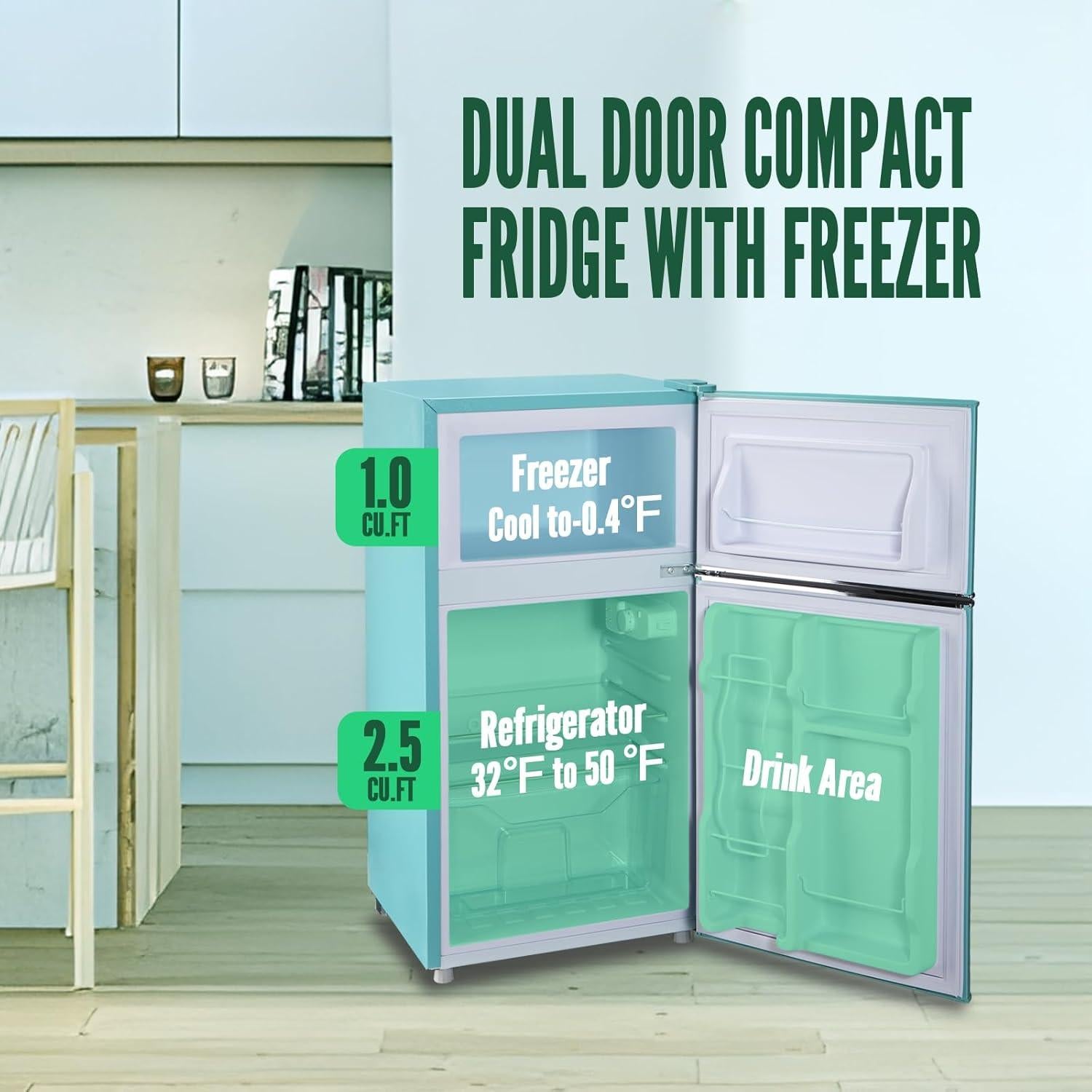 Refrigerador WANAI 99.86 Litros Retro Doble Puerta Azul