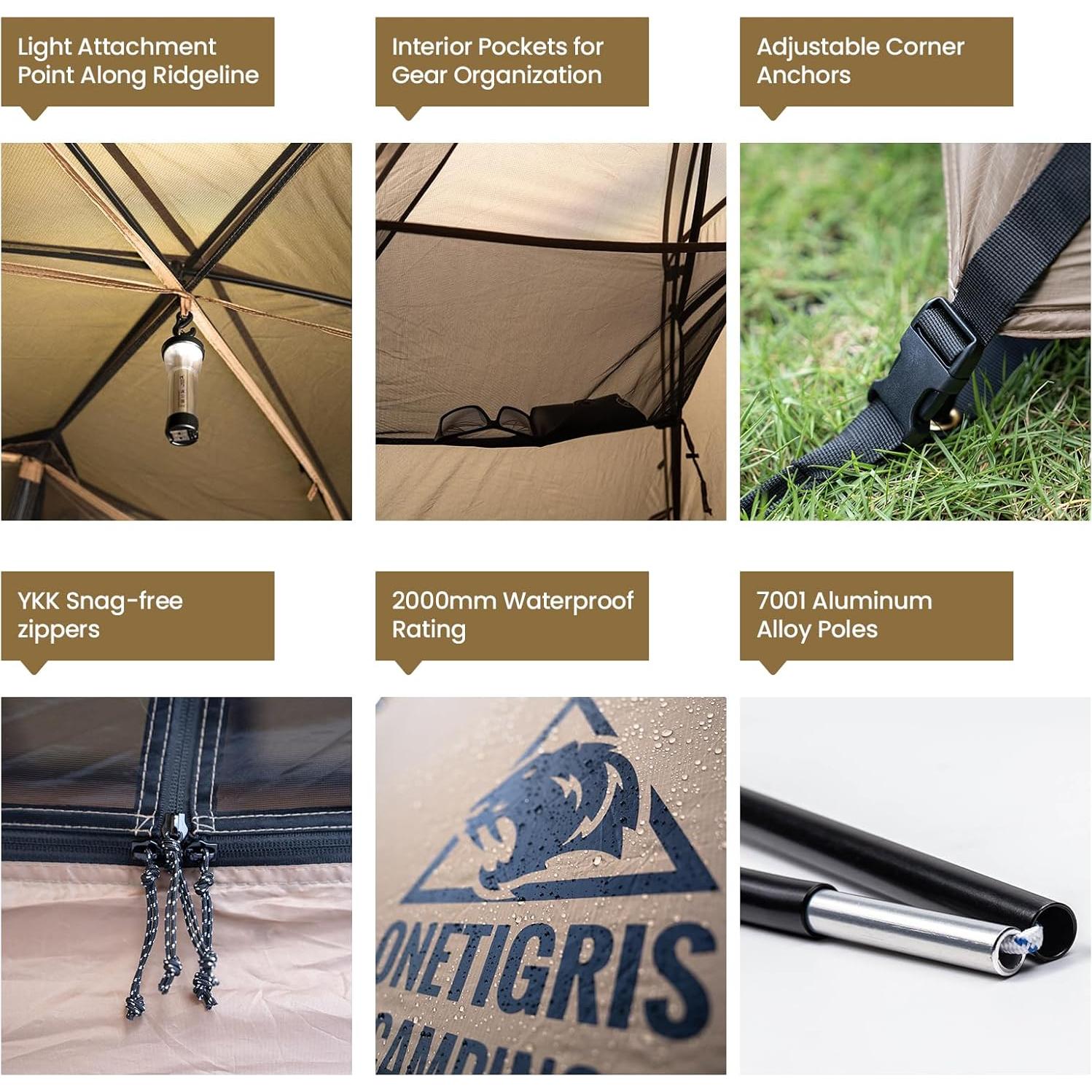 Tienda de Camping OneTigris COSMITTO 2.0 para 1 Persona - Impermeable y Ligera