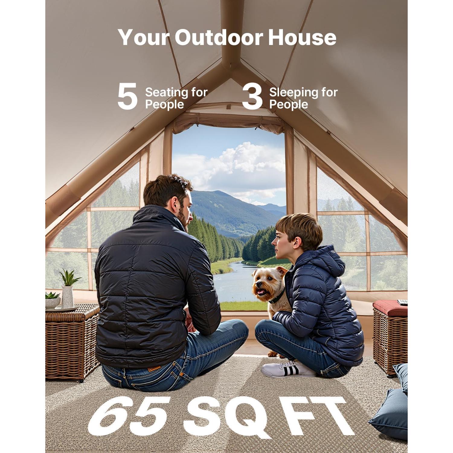 Tienda Inflable VEVOR para Camping 3-5 Personas 6.5 m²