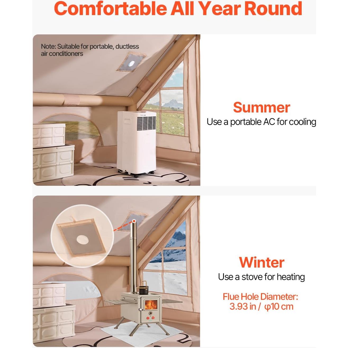 Tienda Inflable VEVOR para Camping 3-5 Personas 6.5 m²