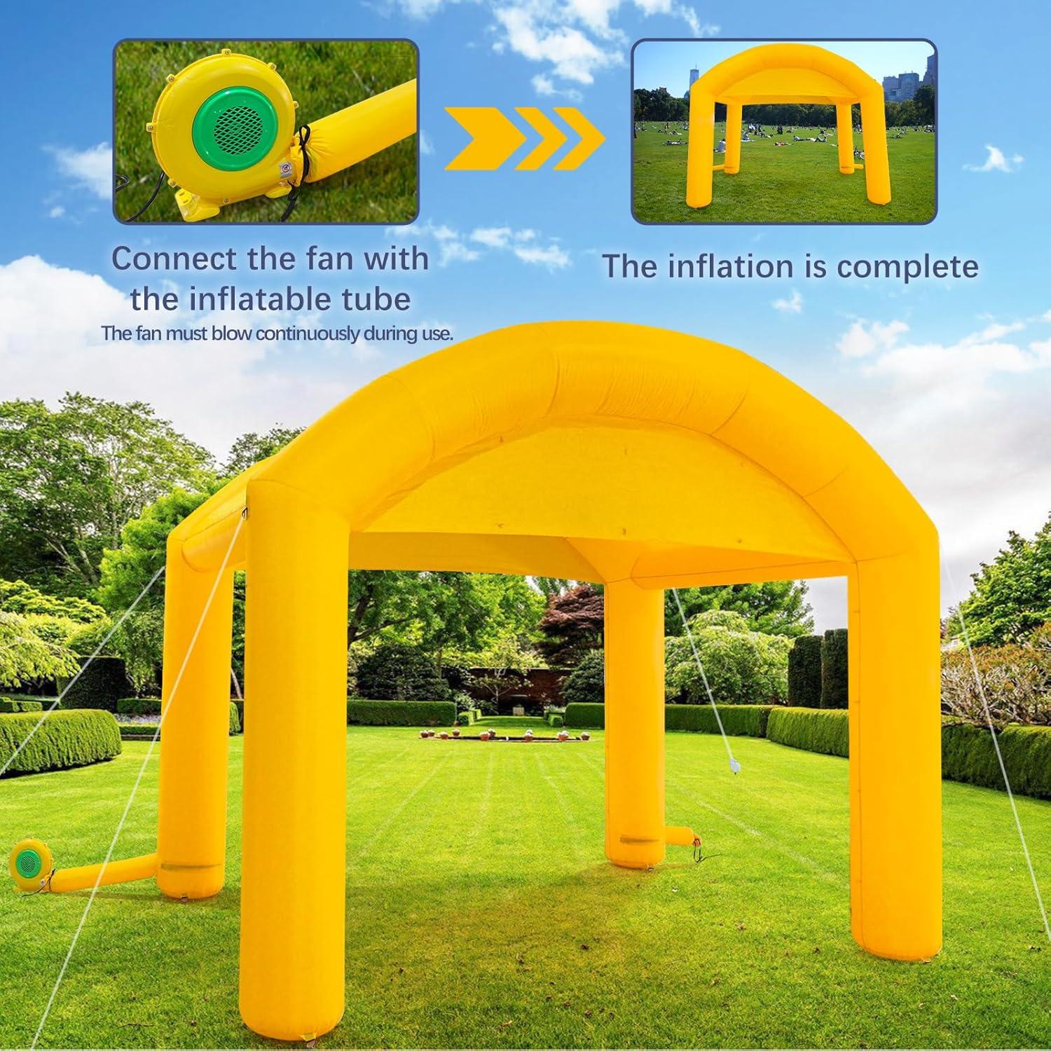 Carpa Inflable Plegable Heipigo 3.96x3.05m Amarillo para Eventos