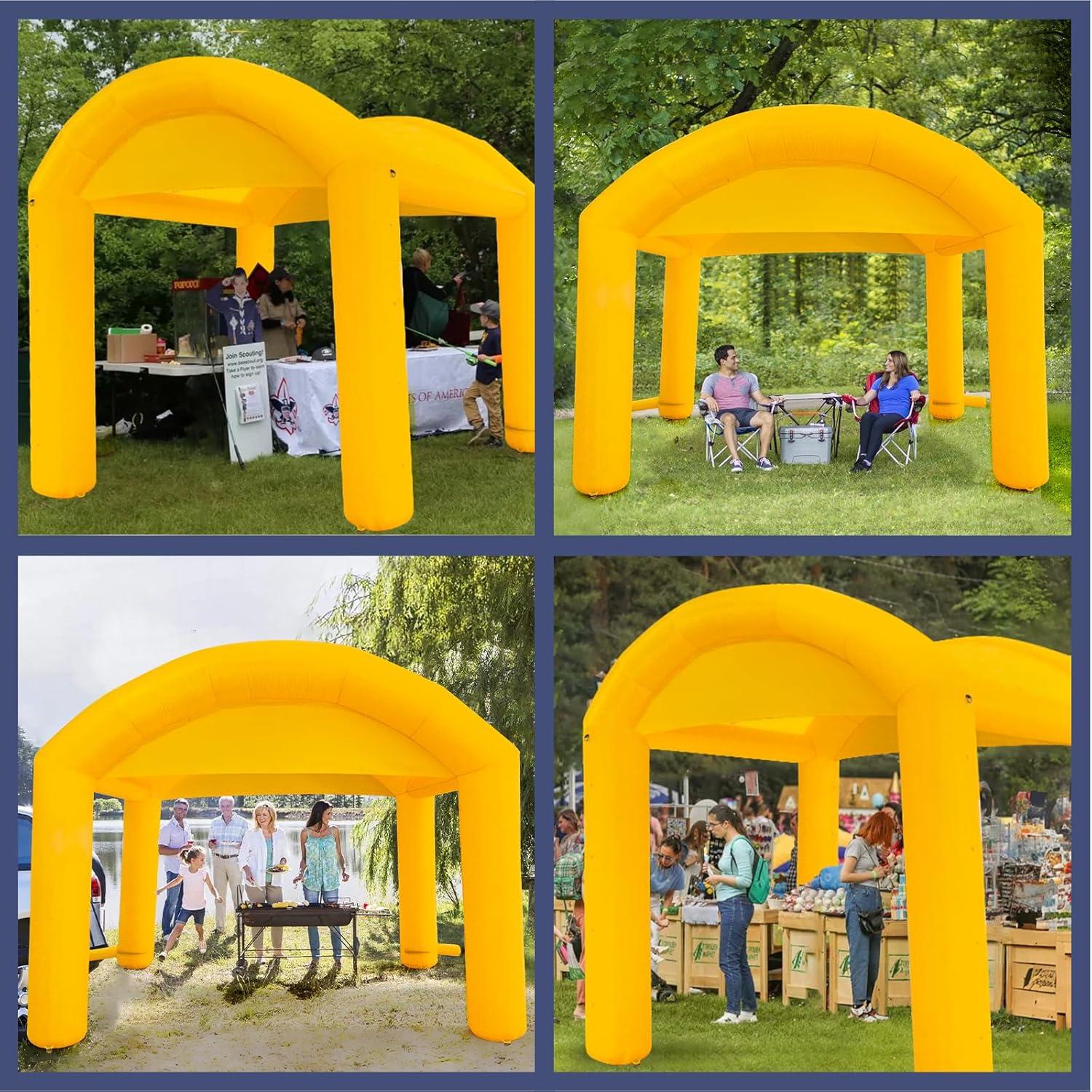 Carpa Inflable Plegable Heipigo 3.96x3.05m Amarillo para Eventos