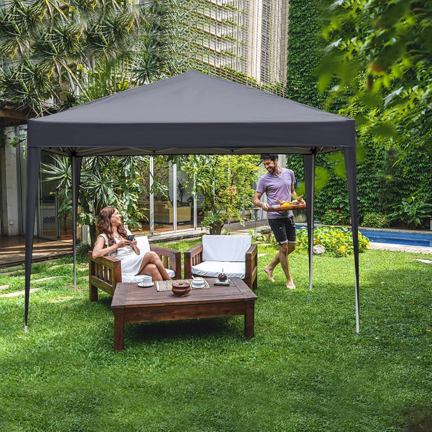 Carpa Plegable Eikyutora 3x3m Impermeable Gris Oscuro