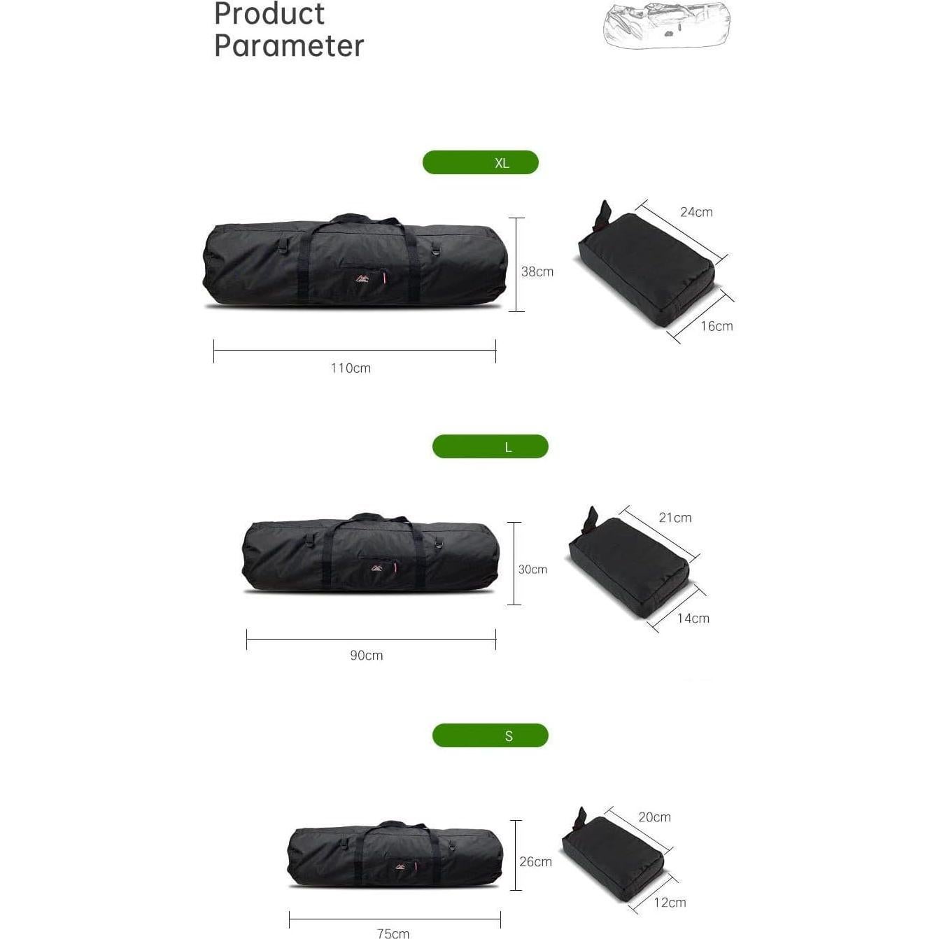 Bolsa de Transporte para Carpa Plegable YASHALY 90x30x30cm Púrpura