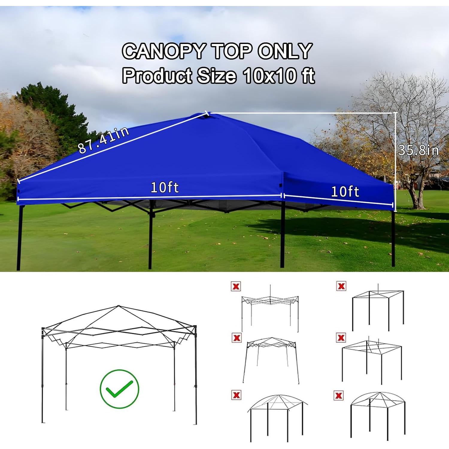 Cubierta de Reemplazo 10x10 ZONGTI Impermeable Azul