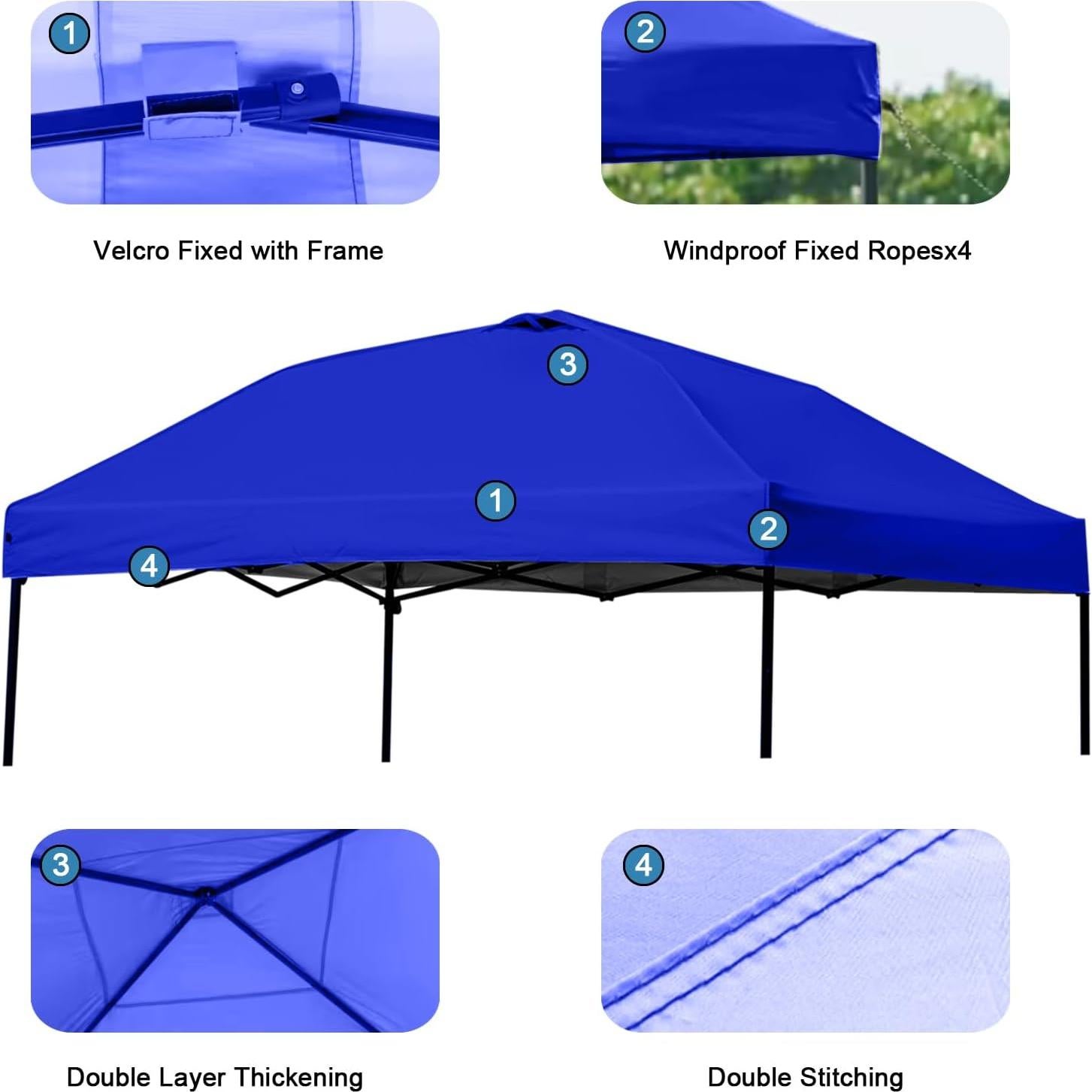 Cubierta de Reemplazo 10x10 ZONGTI Impermeable Azul