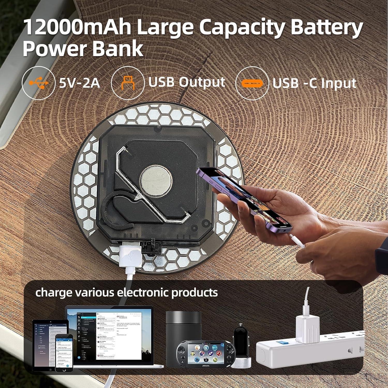 Luz de Camping Colgante Trliradyn 12000mAh 4000LM IPX5