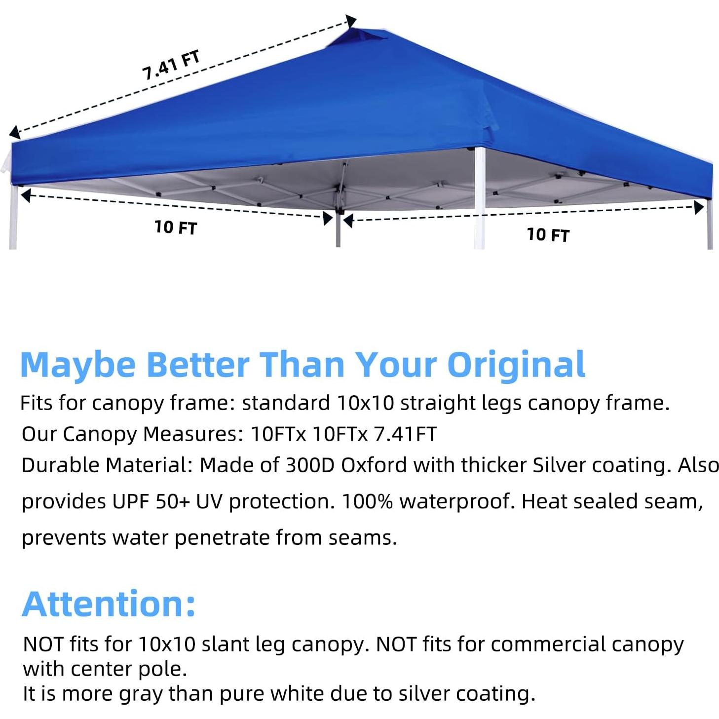 Cubierta de Reemplazo para Carpa Birodeko 10x10ft Azul