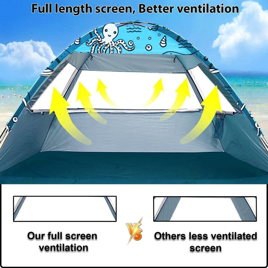 Tienda de Playa ANJ Outdoors Ocean World para 4 Personas - UPF 50+