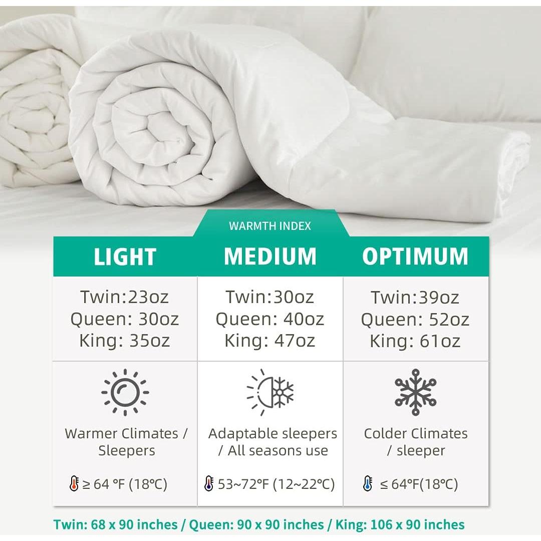 Edredón de Plumas de Ganso APSMILE King 304.8x248.9 cm Blanco