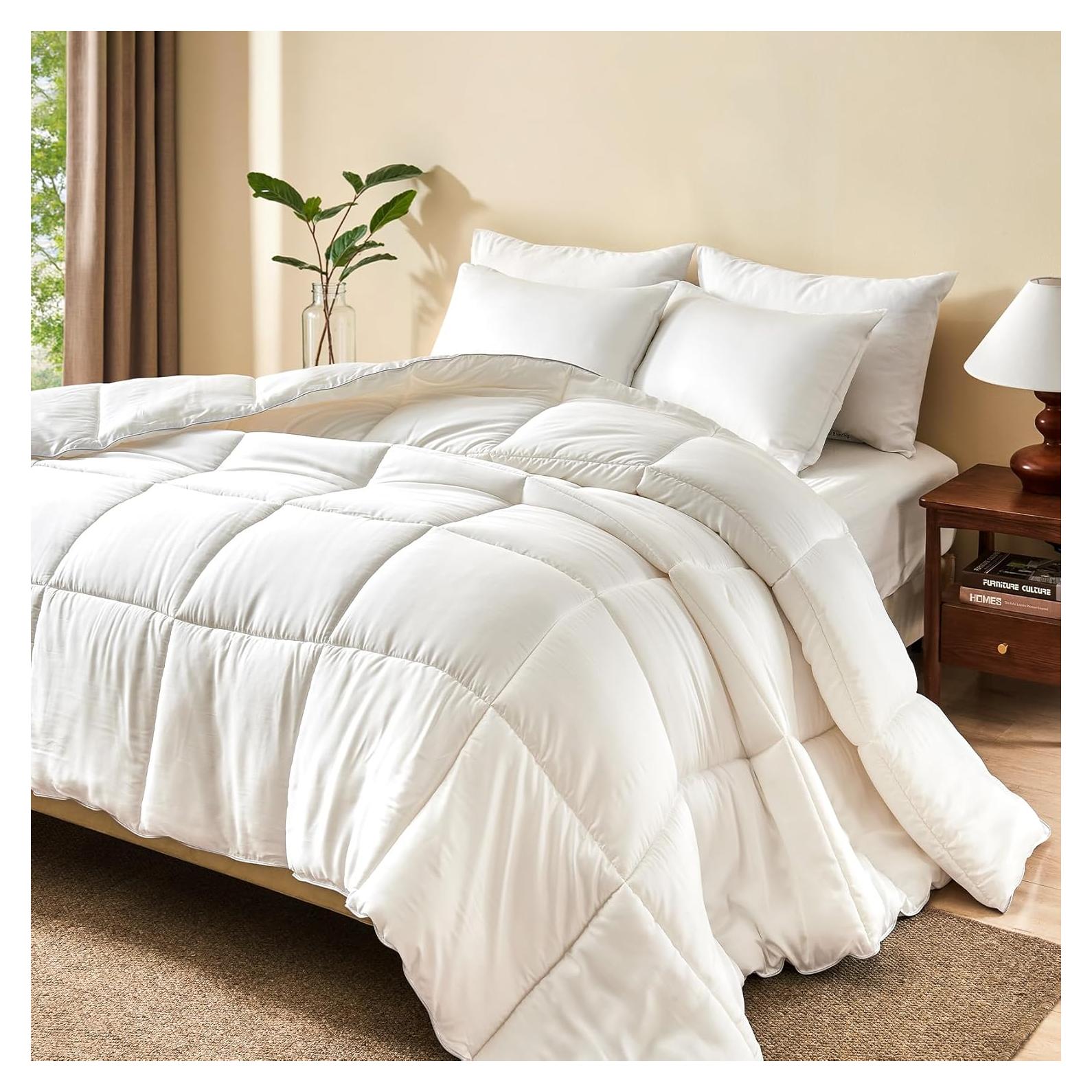 Edredón de Plumas BPC King 269x229 cm Blanco Calidez Media