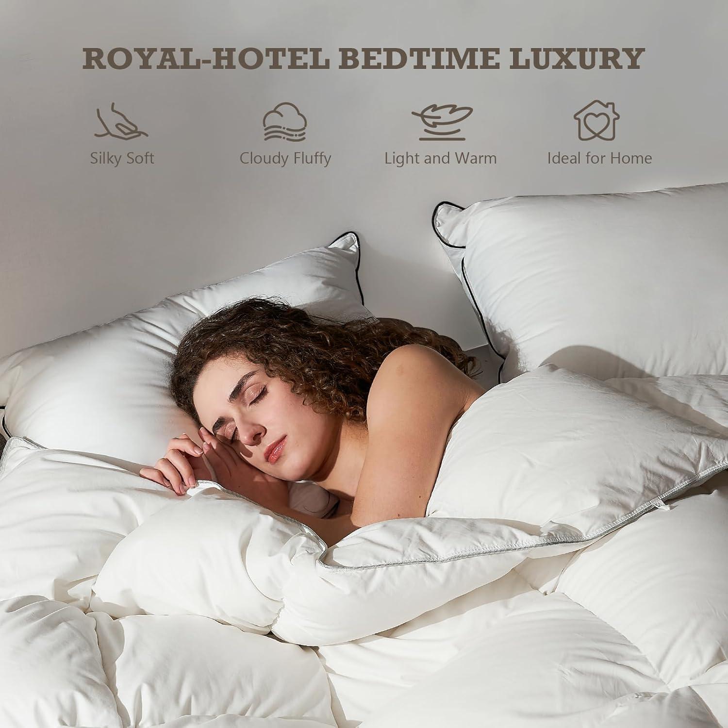 Edredón de Plumas BPC King 269x229 cm Blanco Calidez Media