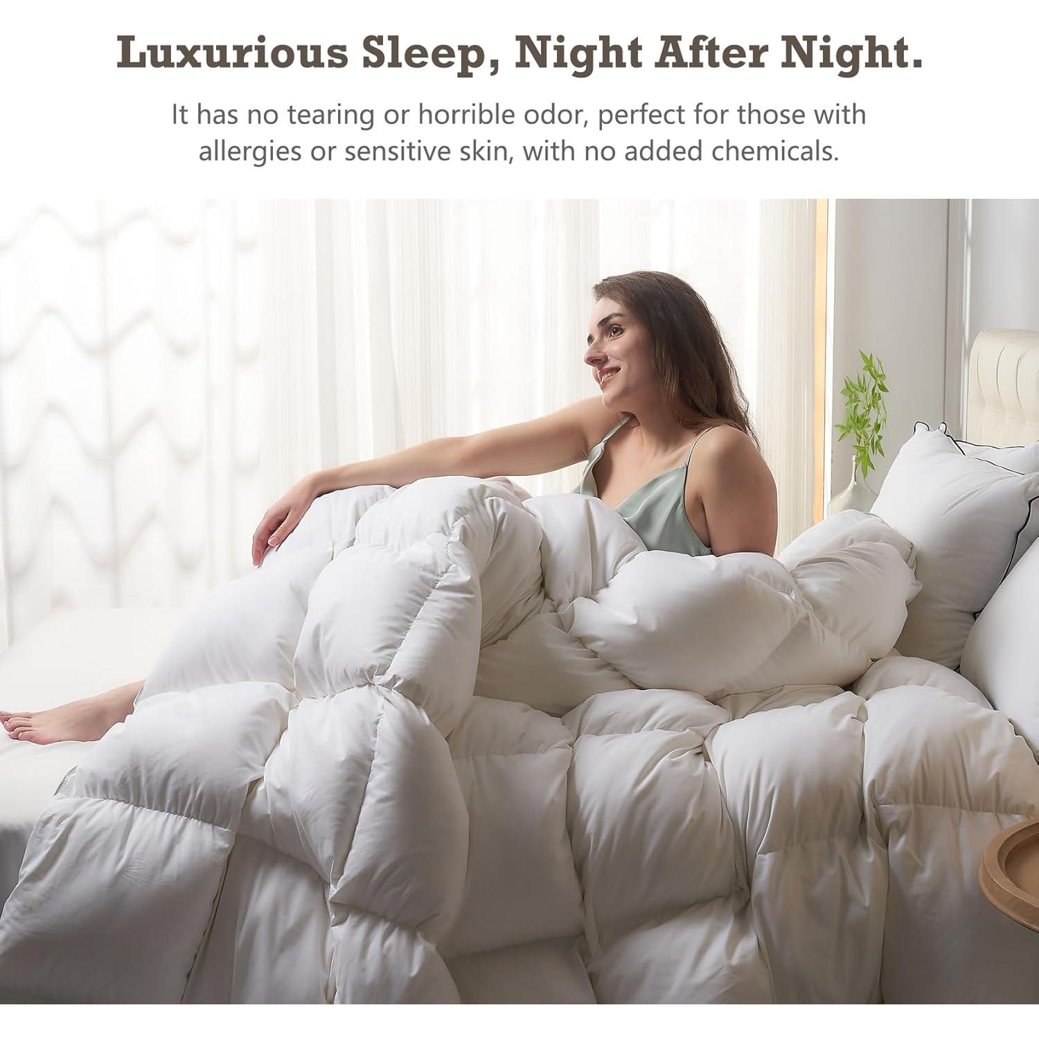 Edredón de Plumas BPC King 269x229 cm Blanco Calidez Media