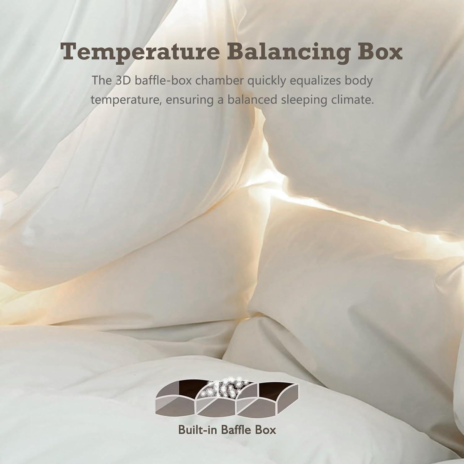 Edredón de Plumas BPC King 269x229 cm Blanco Calidez Media