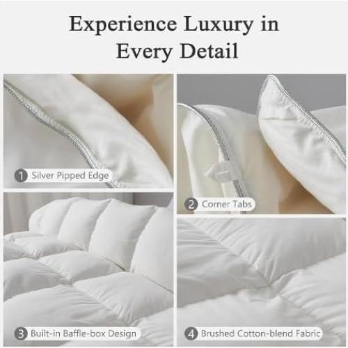 Edredón DWR de Plumas Super King Blanco 120x120 cm Ligero