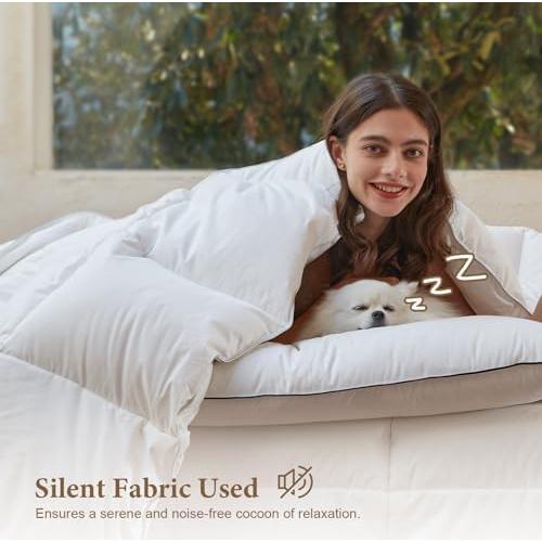 Edredón DWR de Plumas Super King Blanco 120x120 cm Ligero