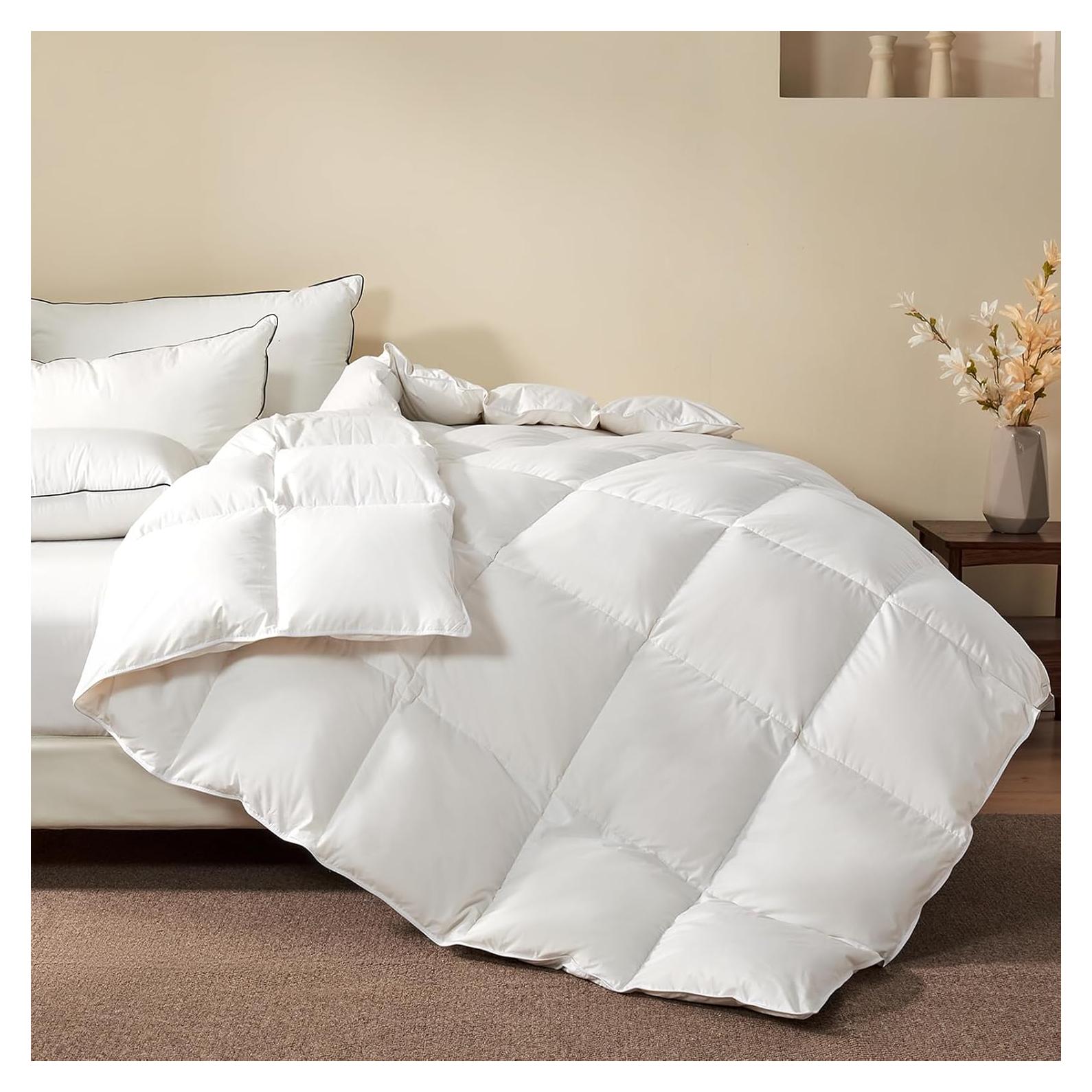 Edredón de Plumas de Pato KUSNUG King 269x229 cm Blanco