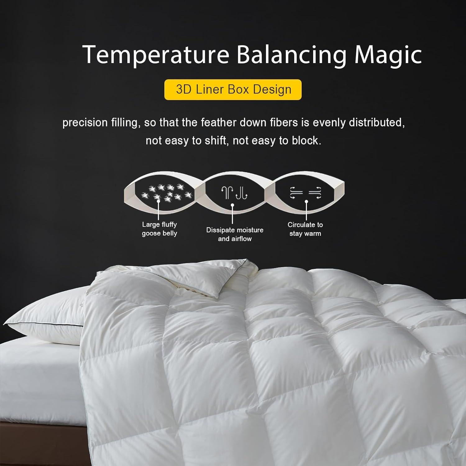 Edredón de Plumas de Pato KUSNUG King 269x229 cm Blanco