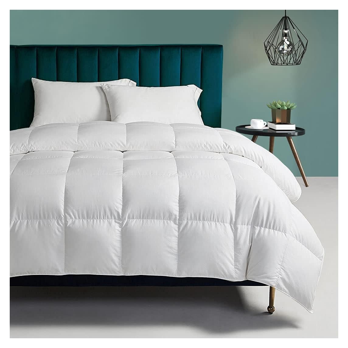 Edredón de Plumas y Plumón TOPGREEN King 100% Algodón Blanco