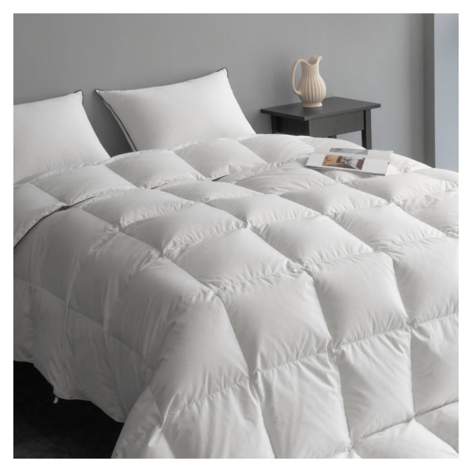 Edredón de Plumas MAXICOZY King Blanco, Suave y Transpirable