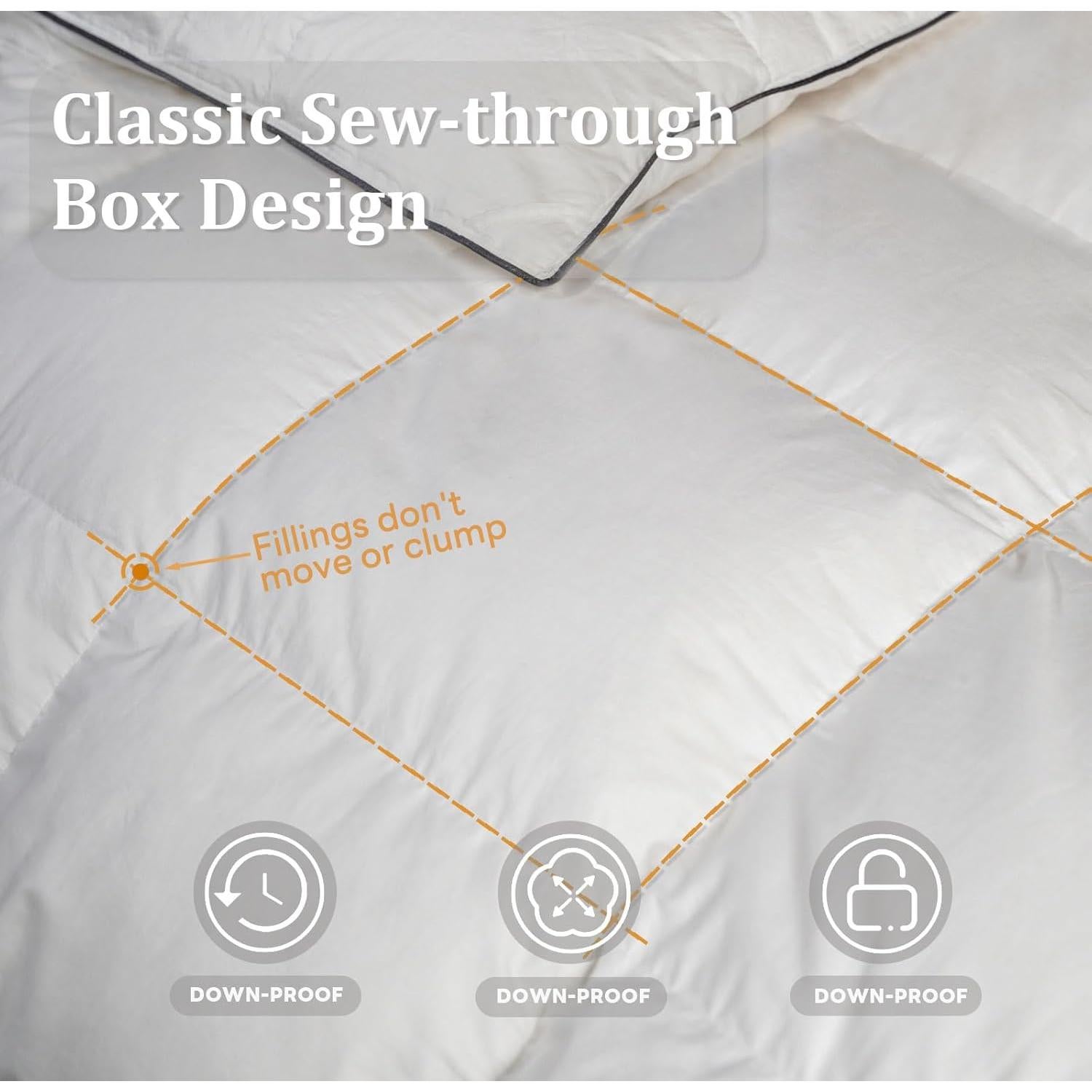 Edredón de Plumas MAXICOZY King Blanco, Suave y Transpirable