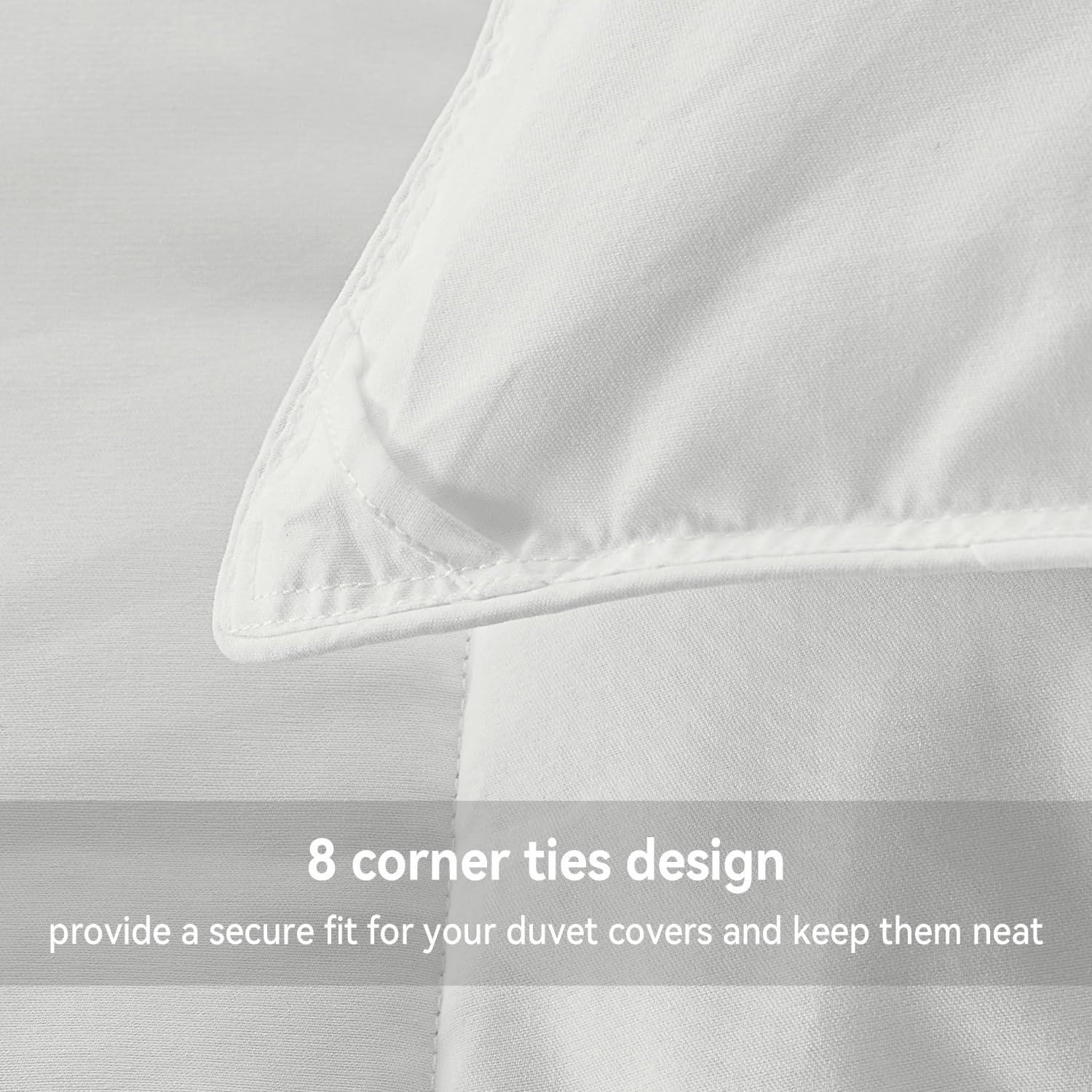 Edredón de Plumas de Ganso WarmKiss King 1555g Algodón Blanco