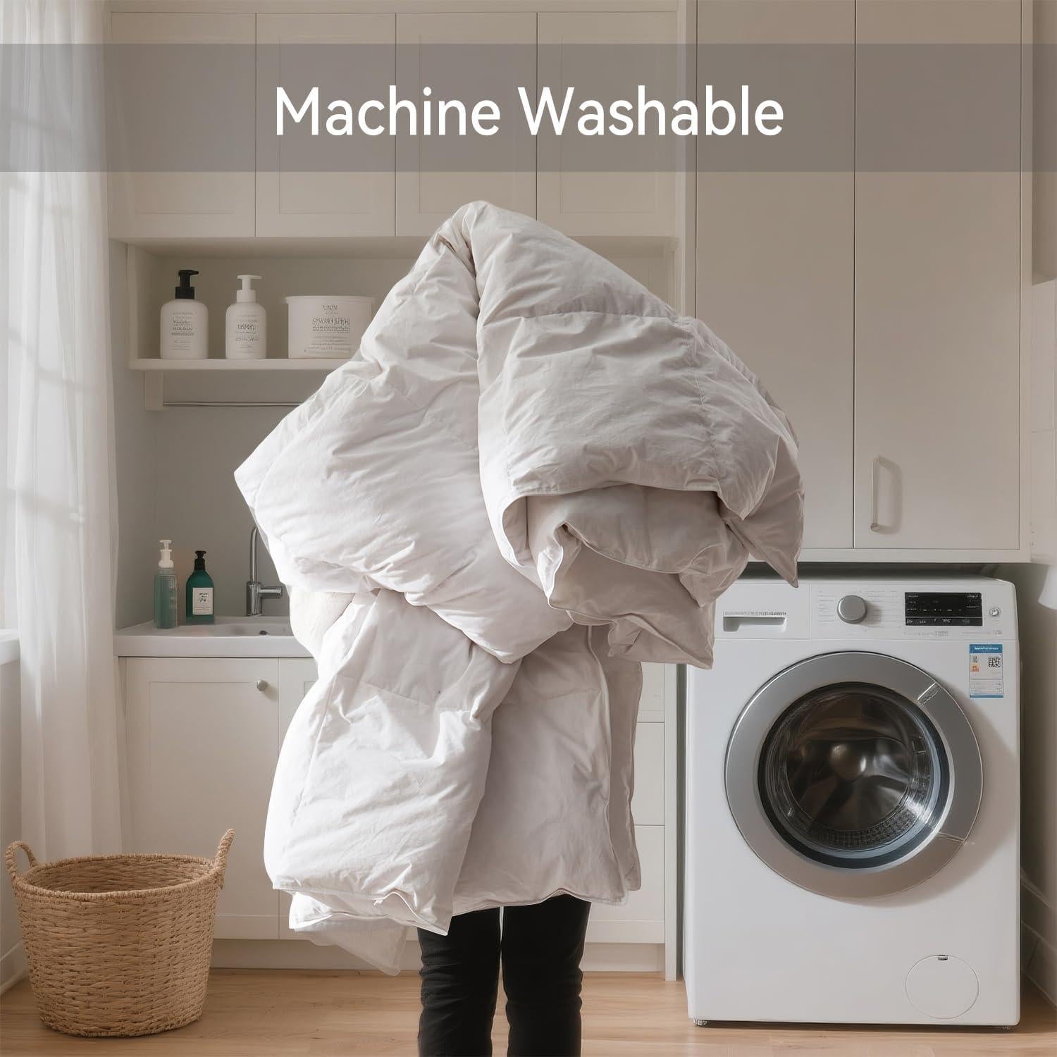 Edredón de Plumas de Ganso WarmKiss King 1555g Algodón Blanco