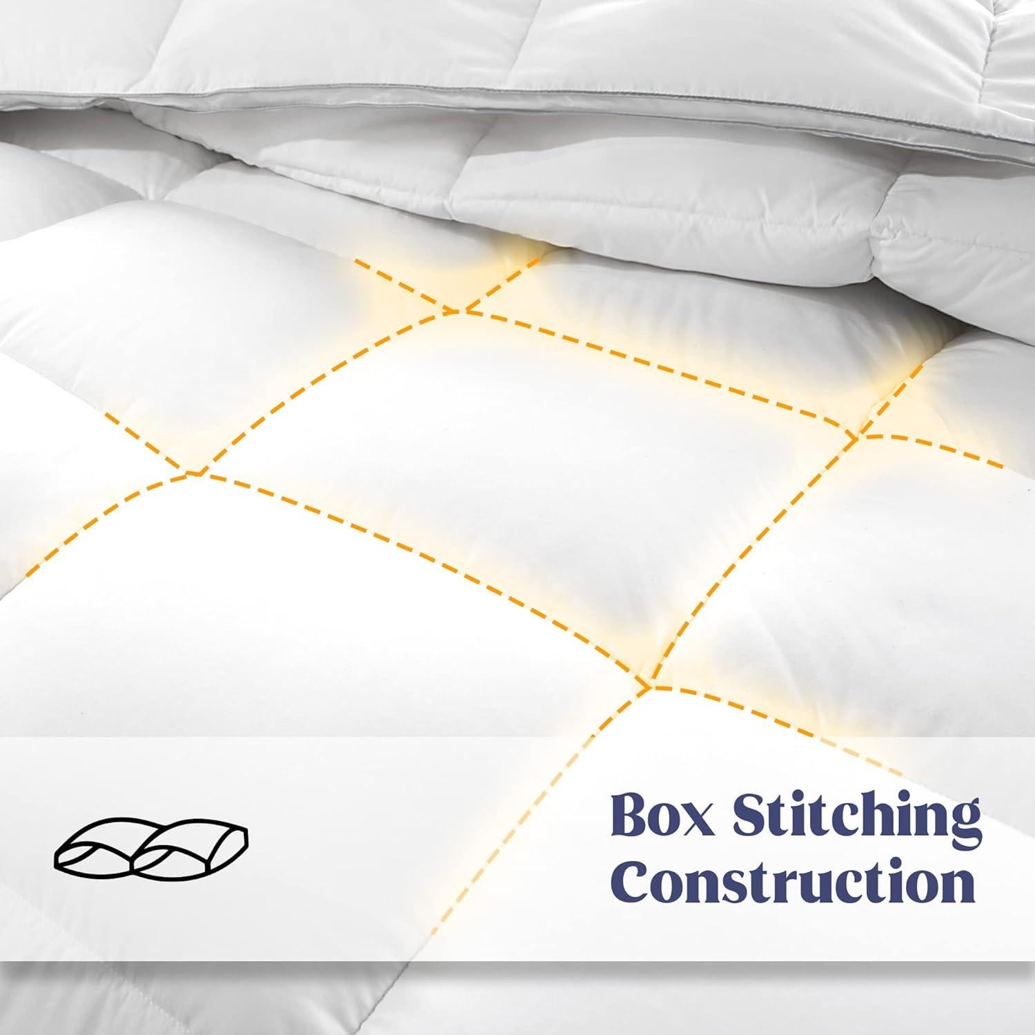 Edredón de Plumas de Ganso Puredown Queen Blanco 228x223 cm