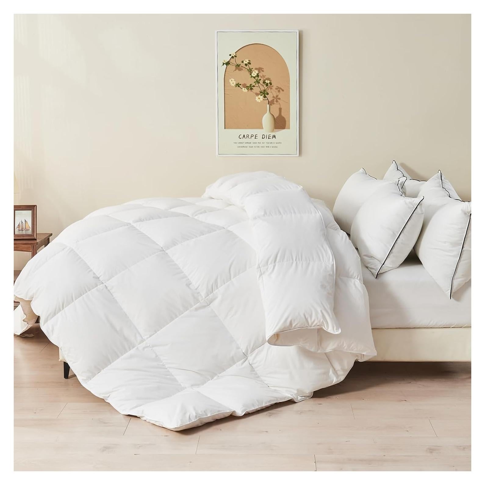 Edredón de Plumas Orgánico TOPGREEN King 269x229 cm Blanco