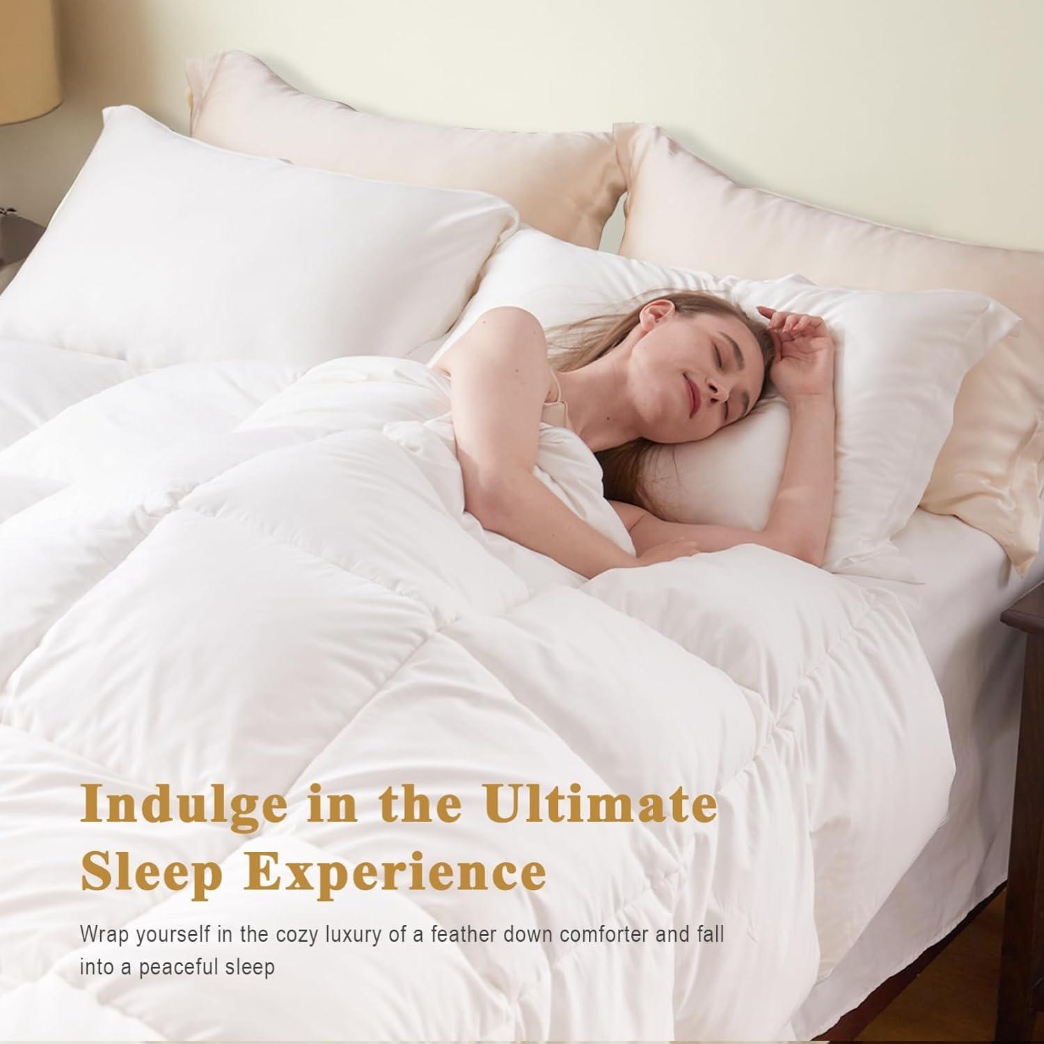 Edredón de Plumas Orgánico TOPGREEN King 269x229 cm Blanco