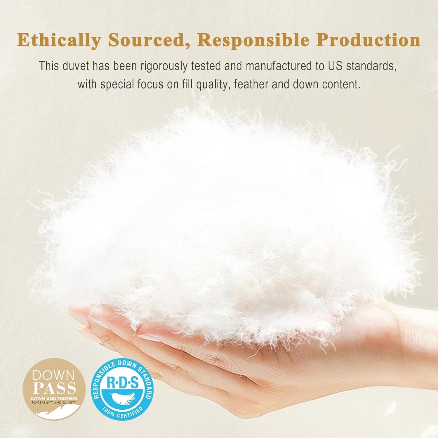 Edredón de Plumas Orgánico TOPGREEN King 269x229 cm Blanco