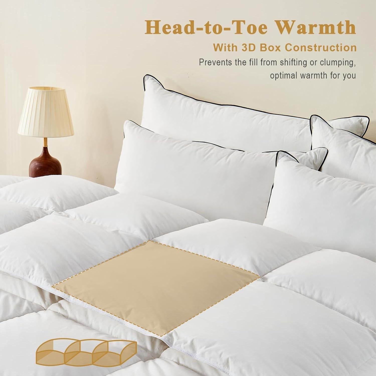 Edredón de Plumas Orgánico TOPGREEN King 269x229 cm Blanco