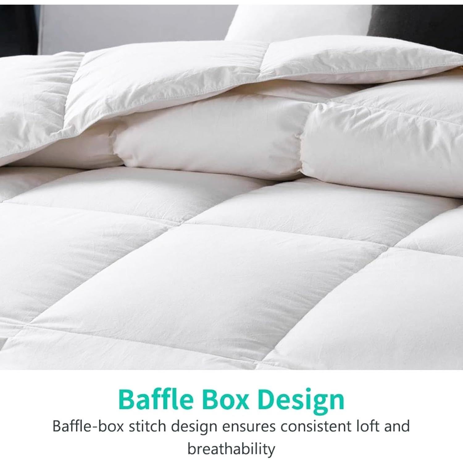 Edredón de Plumas de Pato APSMILE Twin 100% Algodón Orgánico