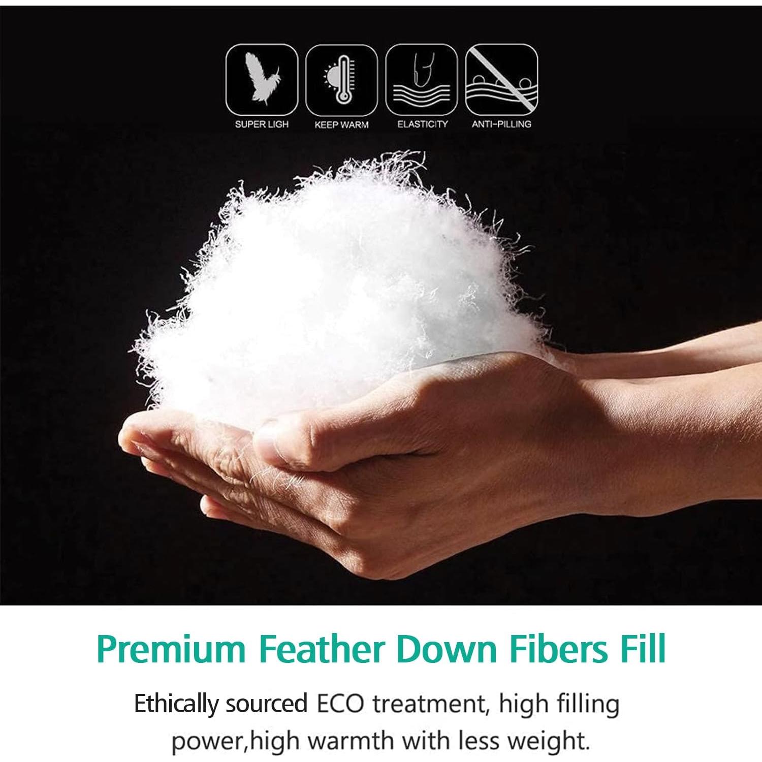 Edredón de Plumas de Pato APSMILE Twin 100% Algodón Orgánico