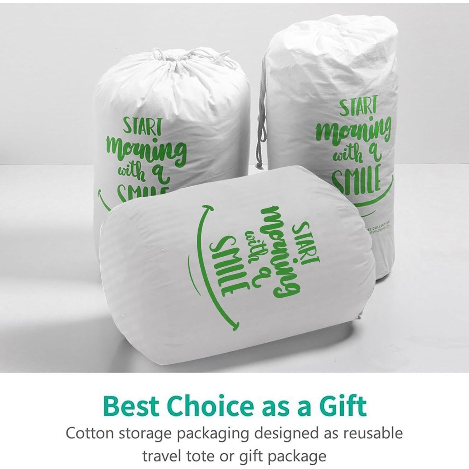 Edredón de Plumas de Pato APSMILE Twin 100% Algodón Orgánico