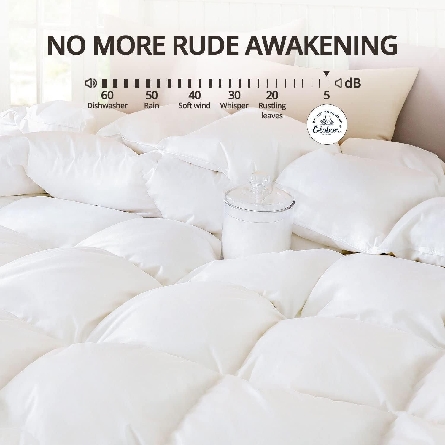 Edredón de plumas de ganso Globon King 800 poder relleno