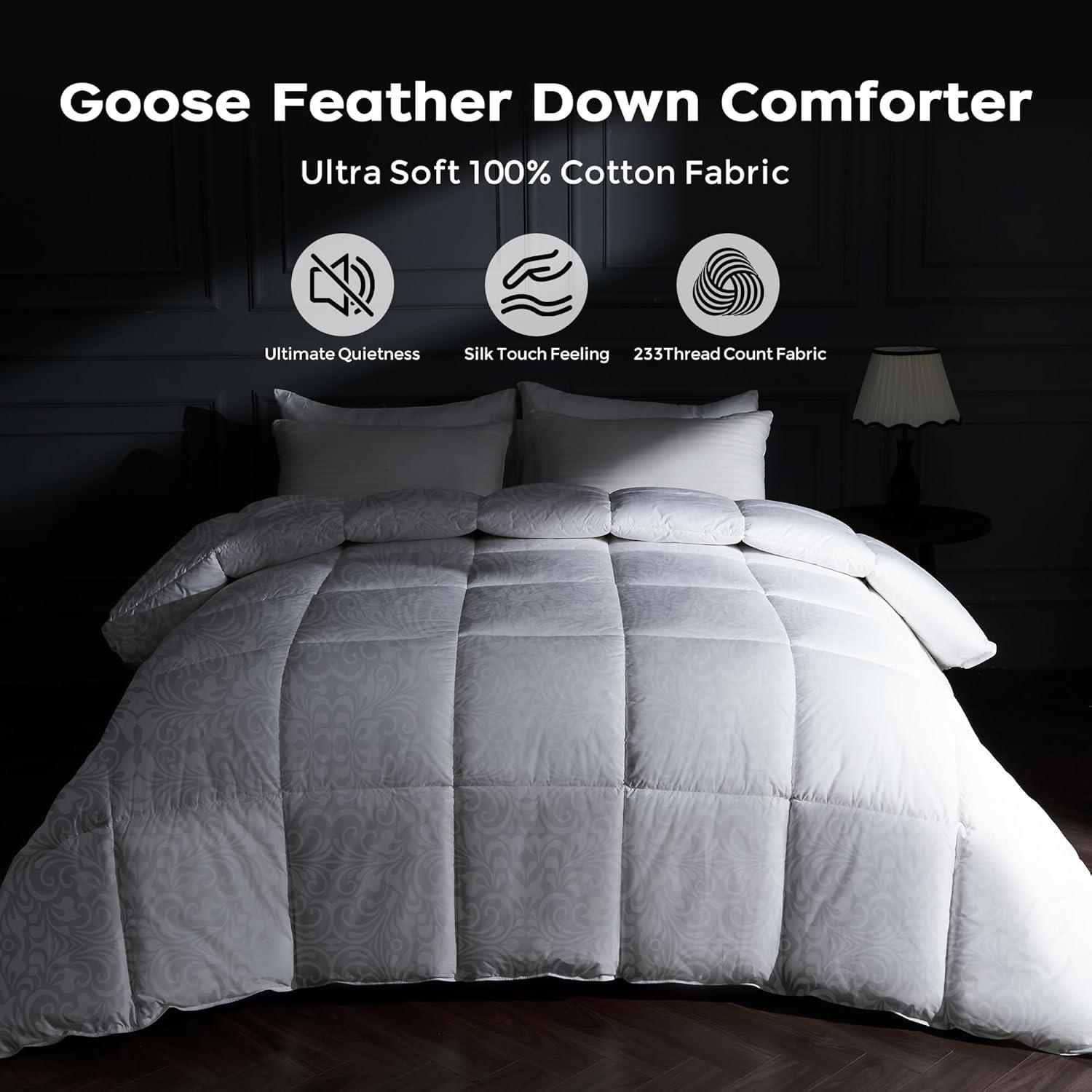 Edredón de Plumas de Ganso puredown Rey Blanco Todo el Año